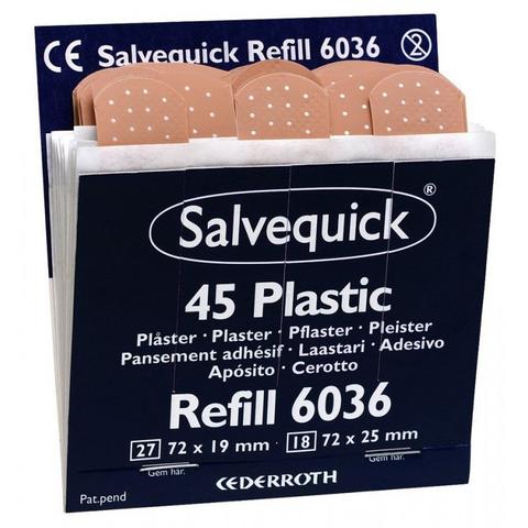 Salvequick plastic pleisters, navulling 6036 donkerblauw