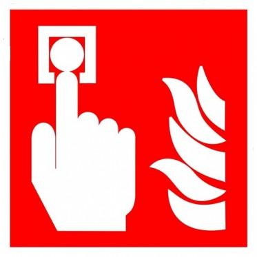 Brandmeldknop/vlam bord 200x200mm