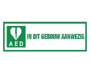 AED in dit gebouw aanwezig bord 300x100mm